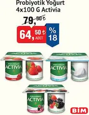 ACTİVİA PROBİYOTİK YOĞURT 4X100 G